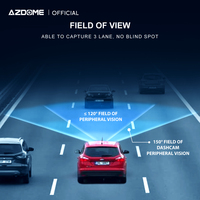 AZDOME AR09 Rétroviseur Enregistreur de conduite Écran tactile 10 "Boîte noire de voiture avec application Caméra de tableau de bord avant et arrière Caméra de tableau de bord 4K