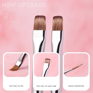 Nouveau cristal violet Nail Art pinceaux grand carré rond peinture stylo ongles Liner brosse ongles brosse ensemble - Product Image 5