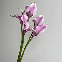 YC Fleurs artificielles Calla Lily à longues tiges, toucher réaliste, double pétales délicats, en plastique PU, pour la décoration de la maison, les mariages, Noël, les vases