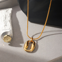 Collier en acier inoxydable en gros avec pendentif de créateur pour femme, accessoires étanches en or 18 carats, bijoux de mode pour le cou, cadeau