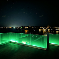 Profilé en U pour balustrade en verre LED, populaire aux États-Unis, pour verre de 12-20 mm, pour patio, balcon, balustrade, escalier, extérieur