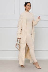 Ropa de Invierno Lista para Enviar, Suéter Largo de Punto Informal para Mujer, Tallas Grandes S-2XL, Abrigos - Product Image 4