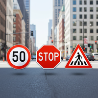 Film réfléchissant de qualité technique personnalisé, haute visibilité, étanche IP68, impression personnalisée, panneaux de signalisation routière d'avertissement de danger