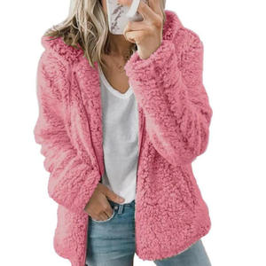 <span class=keywords><strong>Cappotto</strong></span> Elegante In <span class=keywords><strong>Pelliccia</strong></span> Sintetica Effetto Orsetto Autunno Inverno da Donna, Giacca Spessa Calda e Morbida in Pile con <span class=keywords><strong>Tasche</strong></span> e Cerniera - Product Image 1