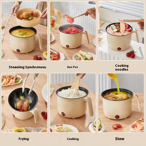 Petite marmite électrique en acier inoxydable avec couvercle en verre trempé, pour usage domestique, extérieur et en dortoir, cuisson à la vapeur en une seule casserole - Product Image 6