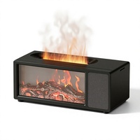 Humidificateur électrique avec effet de flamme réaliste, diffuseur d'arômes, vaporisateur d'huiles essentielles ultrasonique USB pour la maison et le bureau