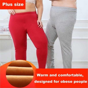 Haute peluche couleur unie hiver King Size polaire Leggings chaud velours collants collants personnes obèses Extra <span class=keywords><strong>grande</strong></span> <span class=keywords><strong>taille</strong></span> polaire pantalon - Product Image 2
