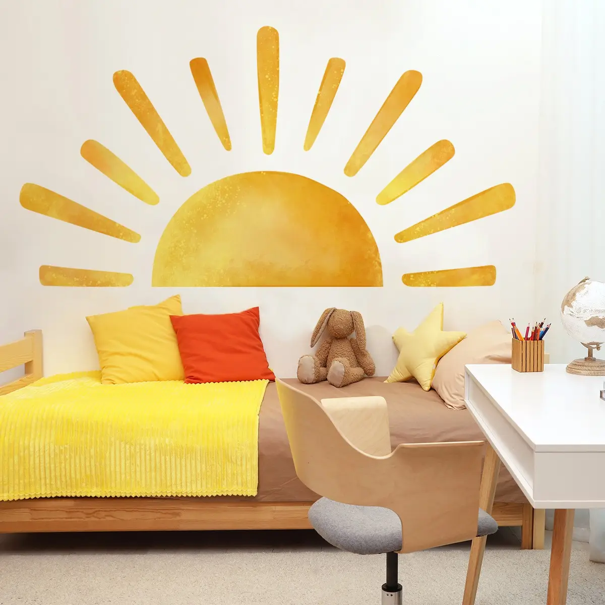 Наклейки на солнце Красивые Креативные обои для детской спальни самоклеящиеся декоративные фрески для гостиной