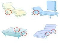 Eisen-Sofascharnier, klappbar, verstellbar, 3/5-stufig, 105 Grad, verstecktes Möbelscharnier für Zuhause, Büro, Schlafzimmer