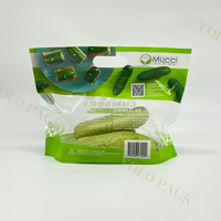 Fenêtre d'observation en plastique Shopping usage industriel avec poignée à fermeture éclair emballage de produits frais pour sacs de légumes concombre