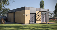 Maison préfabriquée modulaire avec panneaux sandwich, 50 m², 2 chambres, maison en kit, installation facile, unité de logement modulaire, maisonnette