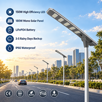 Lampadaire Solaire Intelligent et Puissant 50W 80W 100W 120W avec Détecteur de Mouvement, Étanche et Télécommande