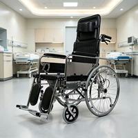 Lit d'hôpital pliable en alliage d'aluminium, inclinable, portable, à 4 roues, manuel, avec repose-jambes surélevé, pour usage hospitalier des personnes âgées - Vente chaude