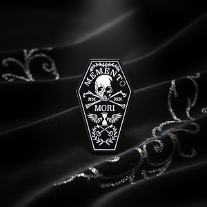 Broche en émail en forme de cercueil squelette, rétro, noir et blanc, sourire de la mort, squelette <span class=keywords><strong>d</strong></span>'<span class=keywords><strong>horreur</strong></span>, broche pour vêtements, badge en métal punk, cadeau, bijoux - Product Image 1
