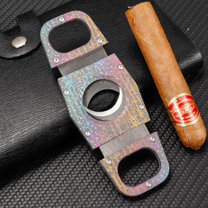 Stainless Steel Cigar Cutter Double Blade Bar Shape Gift Box Packaging - Product Image 2