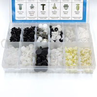 345 pièces 12 Types mixtes voiture universelle Clips de retenue et Kit de fixations en plastique noir Rivet vis Auto corps pare-chocs garde-boue Clips ensemble