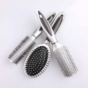 Ensemble de brosses à cheveux galvanoplastie argent pour salon de <span class=keywords><strong>coiffure</strong></span> brosse à cheveux démêlante avec logo vente en gros - Product Image 2