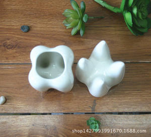 P355 petit pot de fleur en céramique pour l'intérieur, jolie jardinière succulente, forme inhabituelle, blanc émaillé, mini bonsaï, décoration, vente chaude - Product Image 4