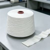 Fil à anneaux Qianshou 21S blanc mélangé haute ténacité 100 % polyester (force de 860 N) pour la confection de chaussettes et de sweats à capuche
