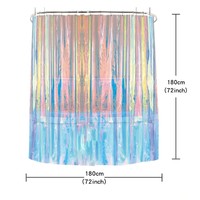 Rideau de douche moderne de luxe couleur laser irisé avec oeillets et crochets Matériau PEVA Imprimé numérique Design moderne pour fête