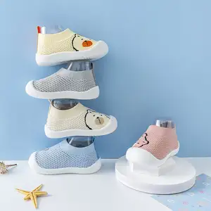 wholesale Breathable Anti Slip Toddler Sock Shoes Cotton Knitted Rubber Sole Soft Cute Infants Socks For Pre-walker