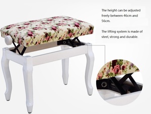 Taburete de <span class=keywords><strong>piano</strong></span> de tela de flor, Banco de <span class=keywords><strong>piano</strong></span> de elevación única, <span class=keywords><strong>silla</strong></span> de <span class=keywords><strong>piano</strong></span> eléctrica de madera maciza de estilo rural, venta al por mayor de fábrica - Product Image 6