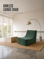 Canapé paresseux moderne en tissu chenille avec rembourrage en éponge compressée pour salon, chambre et appartement