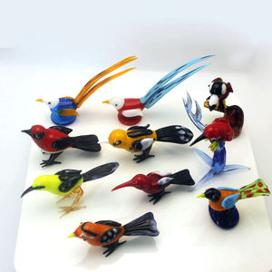 Bán buôn handmade Murano lampwork Glass Craft hồng y Bird bức tượng nhỏ tùy chỉnh màu sắc kích thước nhà Máy Giá trang trí nội thất - Product Image 1