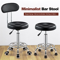 Chaise de bar pivotante réglable en hauteur en cuir PU pour salon de coiffure, table de petit-déjeuner et comptoir de bar