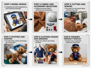 Oso Marinero de Peluche Personalizado al por Mayor, Juguete de Peluche Suave de <span class=keywords><strong>Anime</strong></span>, Muñeco de Peluche para Niños, Regalo Directo de Fábrica - Product Image 3