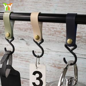 PU Leather S Shaped <b>Hooks</b> Multifunctional <b>Hooks</b> <b>for</b> <b>Hanging</b> Coat Towel Practical <b>Hooks</b> Hanger - Product Image 2