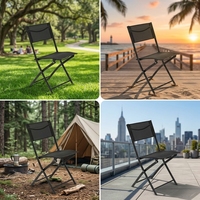 Chaise empilable en métal légère et polyvalente pour l'extérieur, le jardin, la plage, le bureau, le balcon