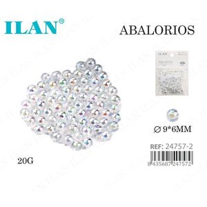 ILAN Abalorios Perles rondes transparentes en cristal de 9x6 mm pour la fabrication de bijoux 20g - Product Image 1