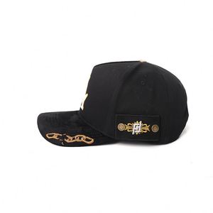 Gorras de Béisbol Deportivas Vintage Personalizadas al por Mayor, con Letra DC Bordada en Dorado, Diseño de Lazo de Puntos, Ajustables, Unisex - Product Image 4