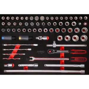 KS <b>TOOLS</b> 1/2" socket spanner set in foam insert, 66 pcs - Product Image 1