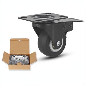 Premium Quality Swivel Stem Caster With Dual Brake System Heavy Duty Black Rubber Wheel For Scaffolding And Workshop - Product Image 3