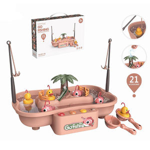 Jouet de pêche en plastique à piles avec lumières bicolores, 6 chants de berceuse, ensemble de pêche rotatif avec musique et lumière - Product Image 1