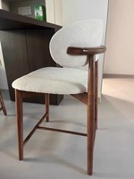 Tabouret de bar en bois massif de style nordique moderne, base en acier inoxydable, revêtement en tissu, usage commercial, restaurant, hôtel, bar/cuisine à domicile