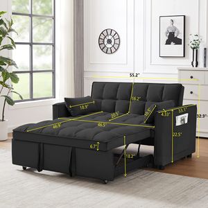 Best Sale Futon <b>Sofa</b> Bed Convertible Comfort Bedroom Living Room Daybed Velvet Fold Armchair <b>Sofa</b> Bed <b>Folding</b> Two Seat - Product Image 4