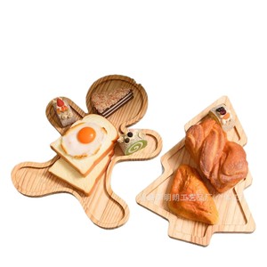 Bandeja de Madera Navideña para Servir, con Forma de Árbol de Jengibre, Plato para Pan y Aperitivos, Uso Doméstico - Product Image 1