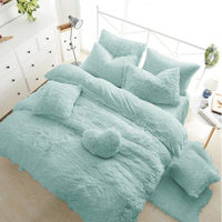 Ensemble de housse de couette et de taie d'oreiller, design personnalisé, couleur unie, polaire doux, épais, literie d'hiver, housse de couette moelleuse