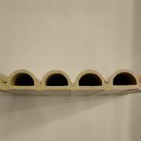 Panneau mural semi-circulaire WPC moderne, classique et élégant, géométrique, 159*15, flexible, imperméable, ignifuge, écologique, pour salle de bain