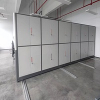 Archivador Móvil Manual Ajustable para Taller, Sistema de Estanterías Compacto, Estantes para Hospital, Compactador de Archivos, Gabinete de Acero Denso