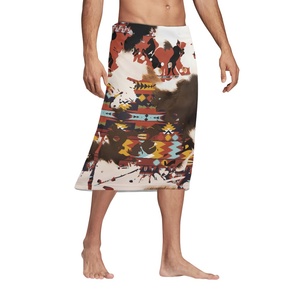 Vente en gros sur mesure jupe Hawaii pour hommes impression à la demande impression aztèque plage Lavalava sarongs sublimation région Asie-pacifique paréos - Product Image 3
