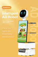 Écran d'affichage commercial Android Multi-Sensor Mobile Advertising Robot Auto Mobile Supermarket Publicité pour le marketing