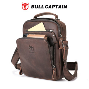 Bolso Bandolera de Cuero para Hombre BULLCAPTAIN, Bolsos Cruzados de Negocios para el Trabajo, Bolso de Mano de Viaje de Cuero Vacuno de Alta Calidad para Hombre - Product Image 4