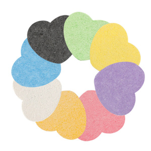 Éponges nettoyantes pour le visage en coton de pulpe de bois en forme de cœur, multicolores, jetables, pour le démaquillage et usage général - Product Image 2
