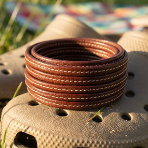 Cordons en cuir ciré marron écologique haute ténacité à motif métallique 10x6mm pour sacs, vêtements, chaussures et articles ménagers - Product Image 4