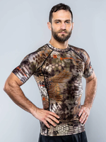 Tontons Factory Custom Fashion No Gi Fight Sublimated Quick-Dry Swimwear Custom Mma Bjj Rashguard Demi-Manches