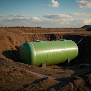 Horizontal Glass Fiber Reinforced <b>Plastic</b> <b>Storage</b> tank Buried Hydrochloric Acid Chemical Mixing tank rain water <b>storage</b> tank - Product Image 4